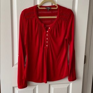Soft long sleeve Henley top